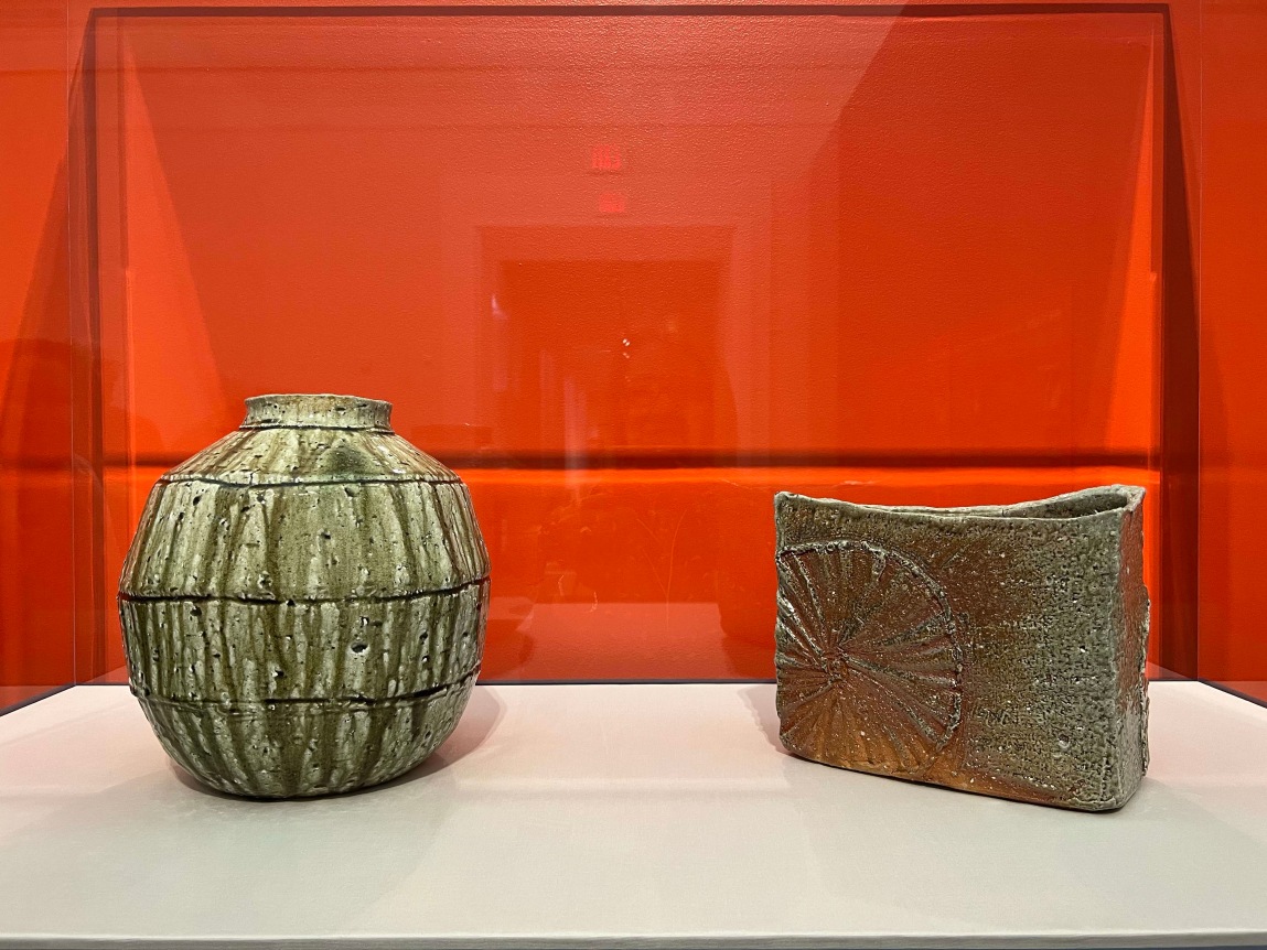 Installation photos of Clay as Soft Power by Joan Mirviss, 2023.