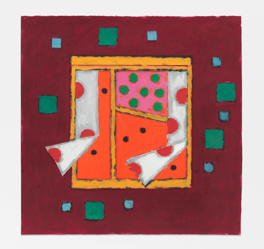 Untitled, 1983, Casein, graphite, wood, and paper collage on paper