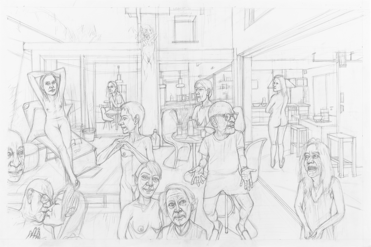 Study for The Rumble of Panic Underlying Everything, 2015, Graphite on paper