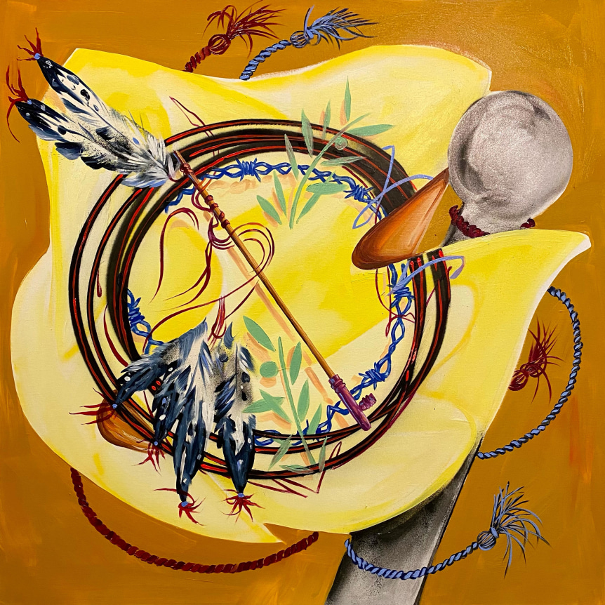 Simplified State, Perspectives of Complexity, 2021, Oil and spray paint on canvas
