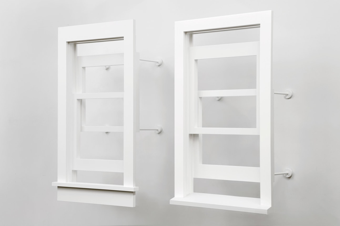 Both Sides of the Same Window, 2018, Enamel on eastern maple, steel