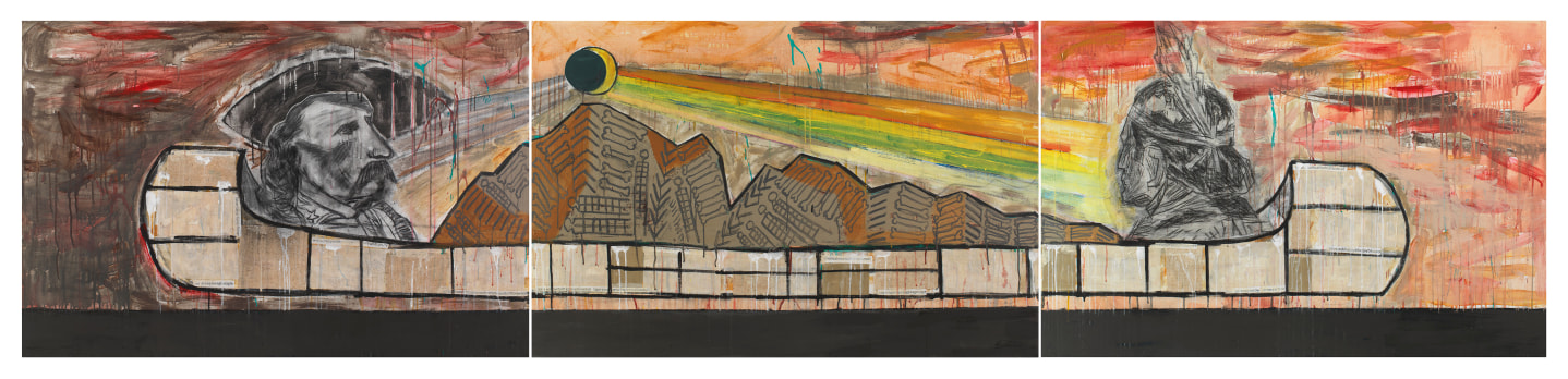Jaune Quick-to-See Smith, Trade Canoe: The Dark Side, 2017–2018