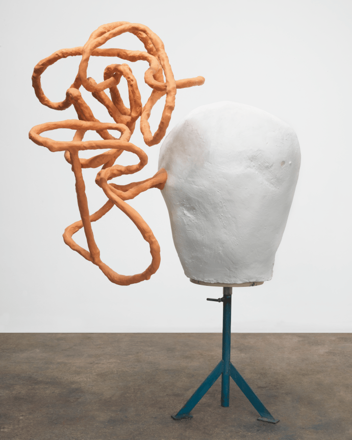 Playin' the Ink, 2013, Plaster, aluminum, epoxy, and steel