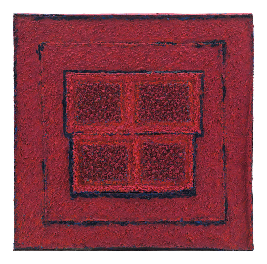 For Norman, 1977, Casein and modeling paste on canvas