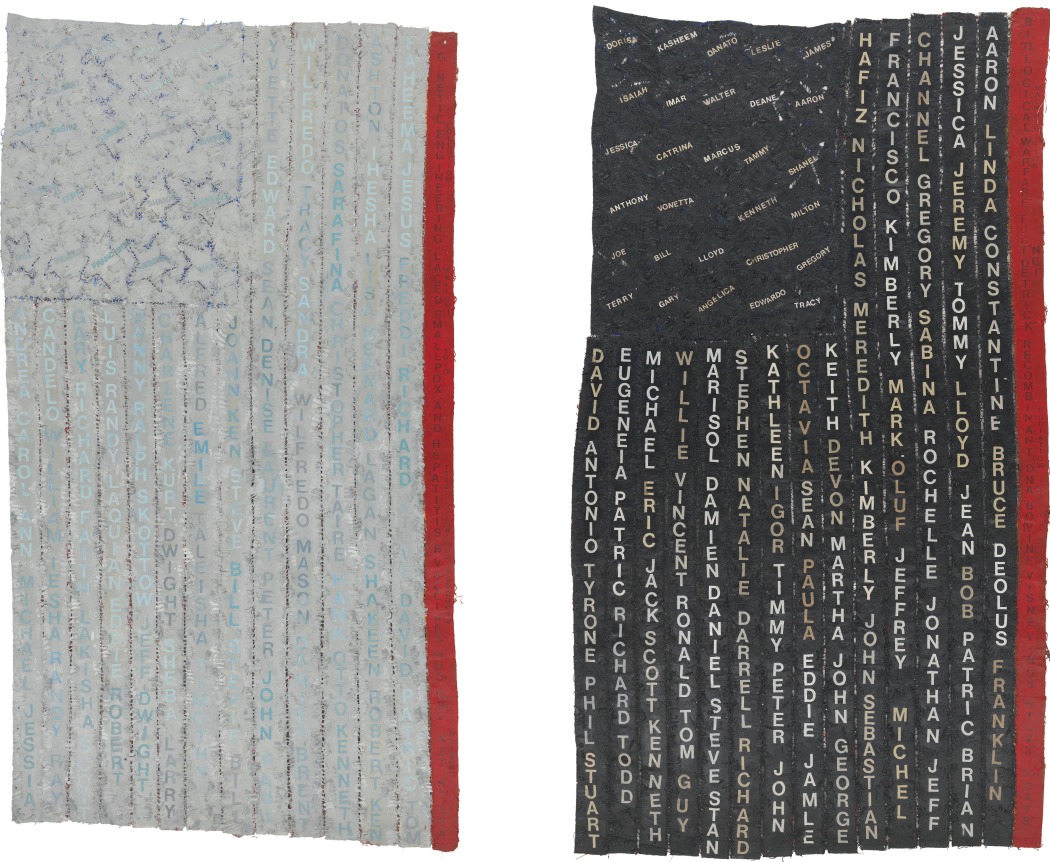 Separate but Equal Genocide: AIDS, 1991–1992, Mixed media on canvas