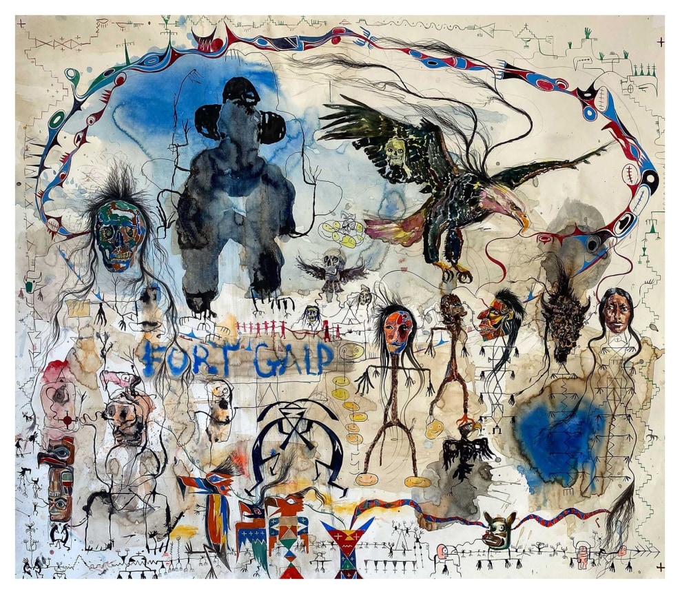 Fort Gallup, 2020, Ink, watercolor on paper