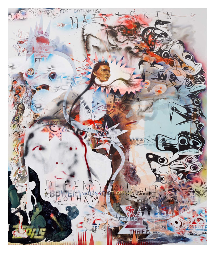 Hair and Skin, 2013, Acrylic and spray paint on canvas