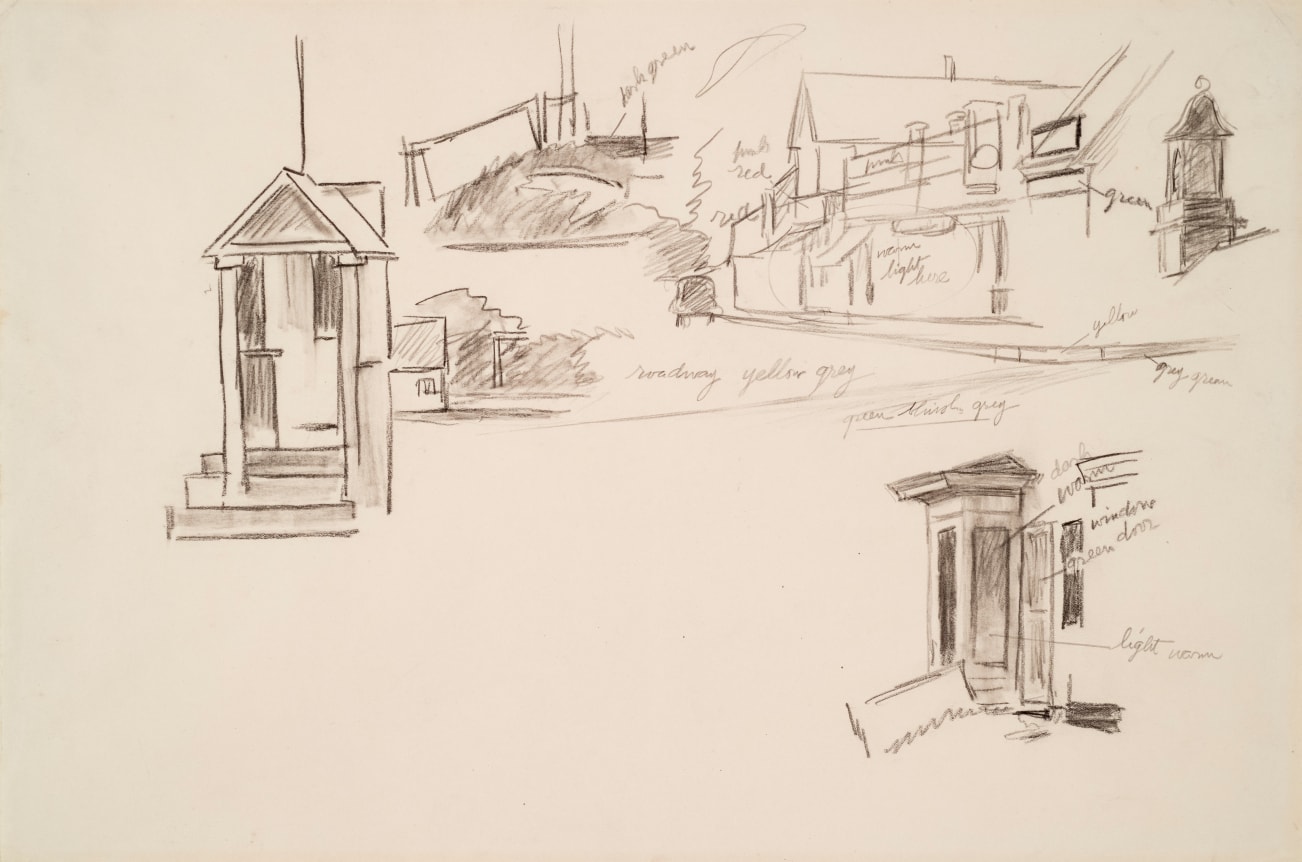Edward Hopper Study for Portrait of Orleans, 1950  Pencil on Bond paper 10 1/2 x 16 inches