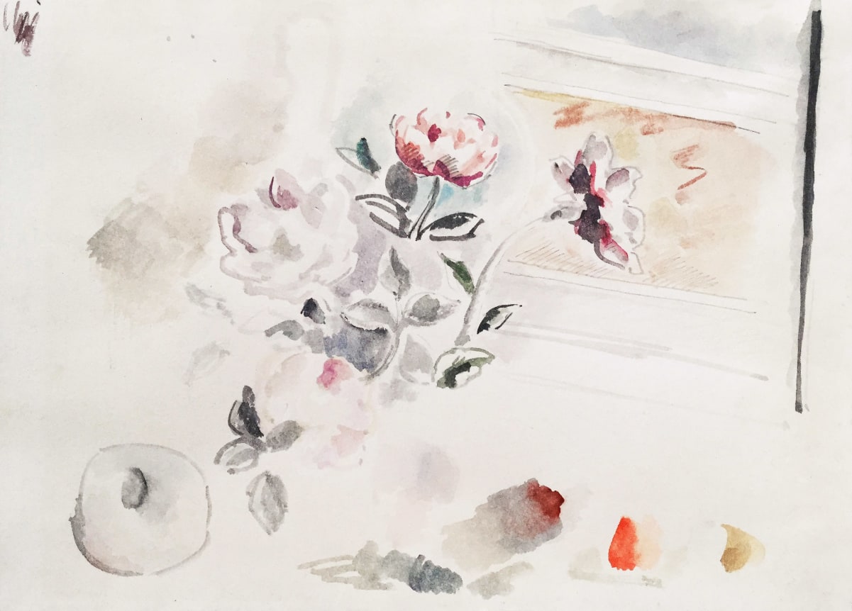 Balthus (French, 1908-2001), Fleurs et Grenade, 1964    Watercolor and pencil on artist's cardboard 10 x 14 in. (25.4 x 35.6 cm)