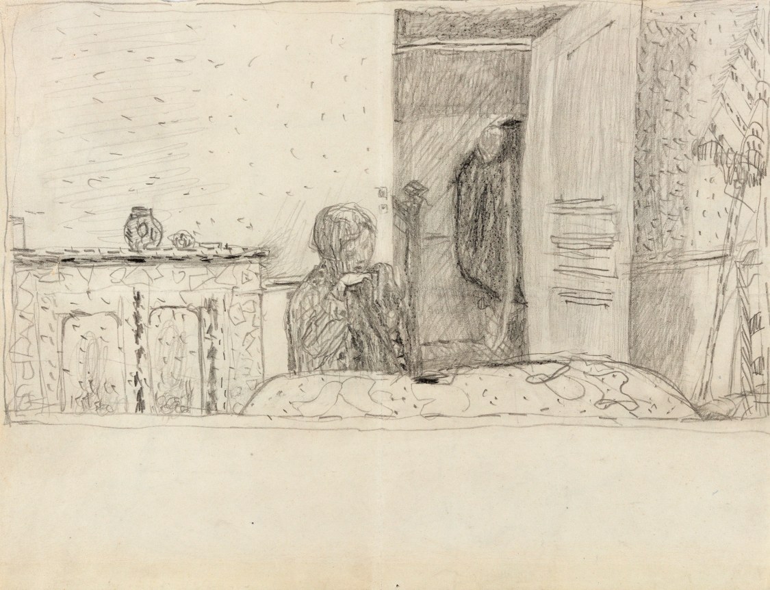 Pierre Bonnard, Study for “Salle à manger au parasol” Verso: Four Sketches, c. 1932