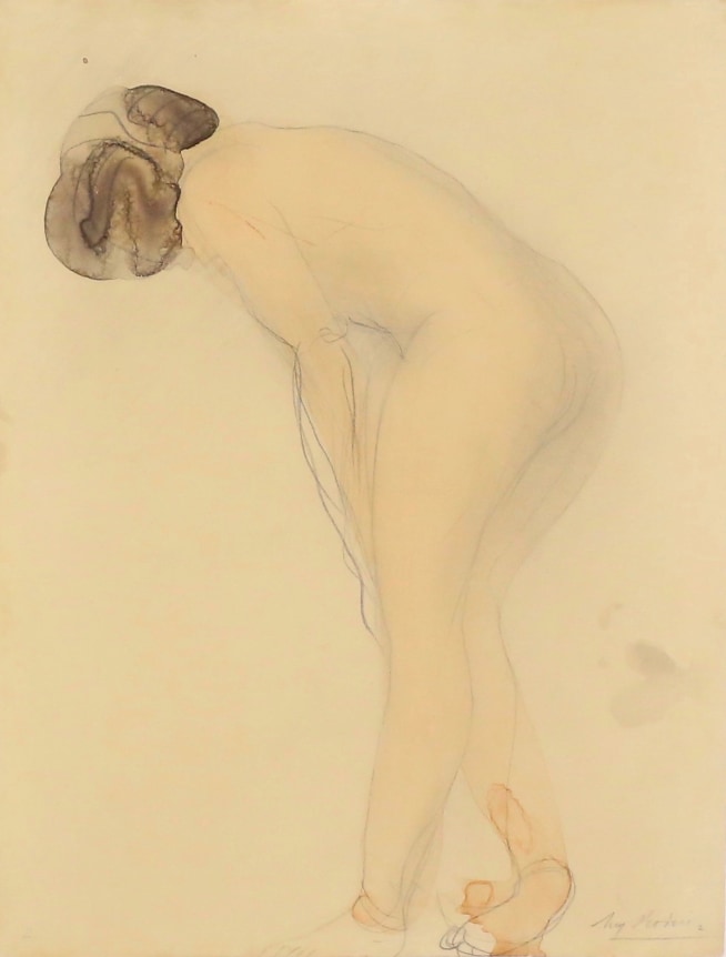 Auguste Rodin, Femme nu debout de profil &agrave; gauche, pench&eacute;e en avant, c. 1900-1910&nbsp;