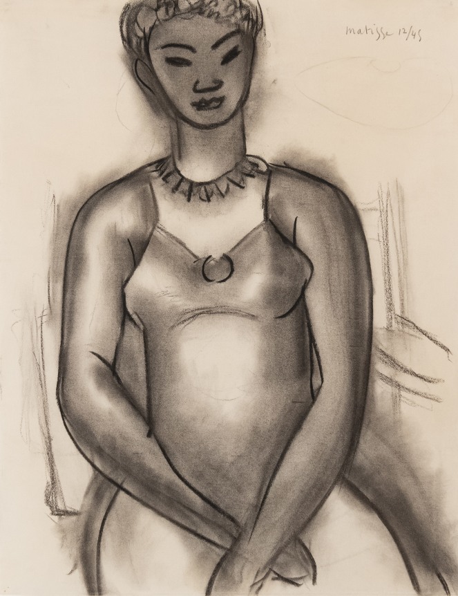 Henri Matisse Femme assise, 1945      Charcoal on paper 20 1/2 x 15 9/10 inches