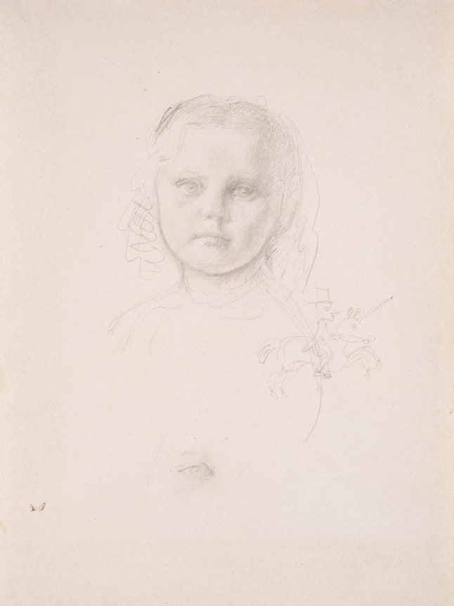 BALTHUS French, 1908-2001 . Study for "Portrait of Mme. Matossian and her daughter Dalité", 1944     Graphite on paper 10 7/8 x 8 1/4 in. (27.6 x 21 cm