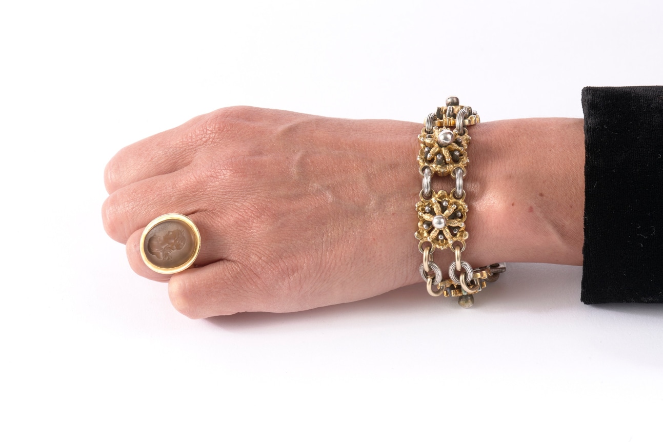 UNIQUE BRACELET WITH ELEMENTS OF A RENAISSANCE BELT, &nbsp;