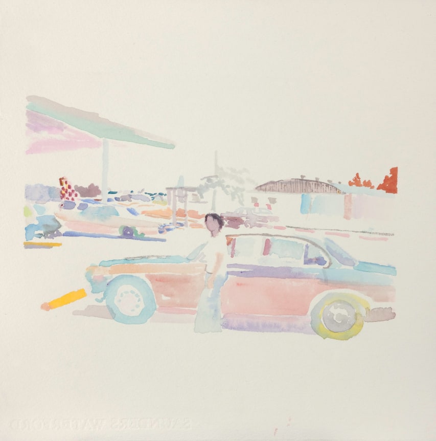 Wendy Mark, Airport, 2011  Watercolor  12 ¼ × 12 inches
