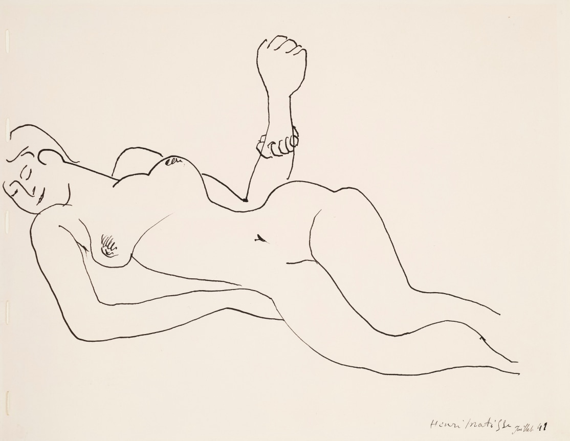 Henri Matisse  Nu, 1941     India ink on wove paper 7 7/8 x 10 3/8 in. (20.2 x 26.5 cm)