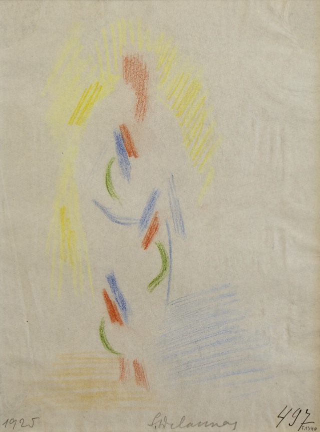 Dress Design (Projet de robe), 1925, Paris&nbsp;&nbsp;  Colored pencil on paper 10 1/2 x 8 inches