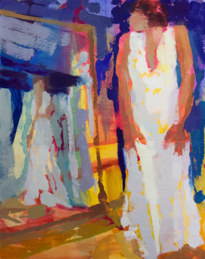 Making Myself Smaller I, 2019    Oil on panel 14 x 11 inches