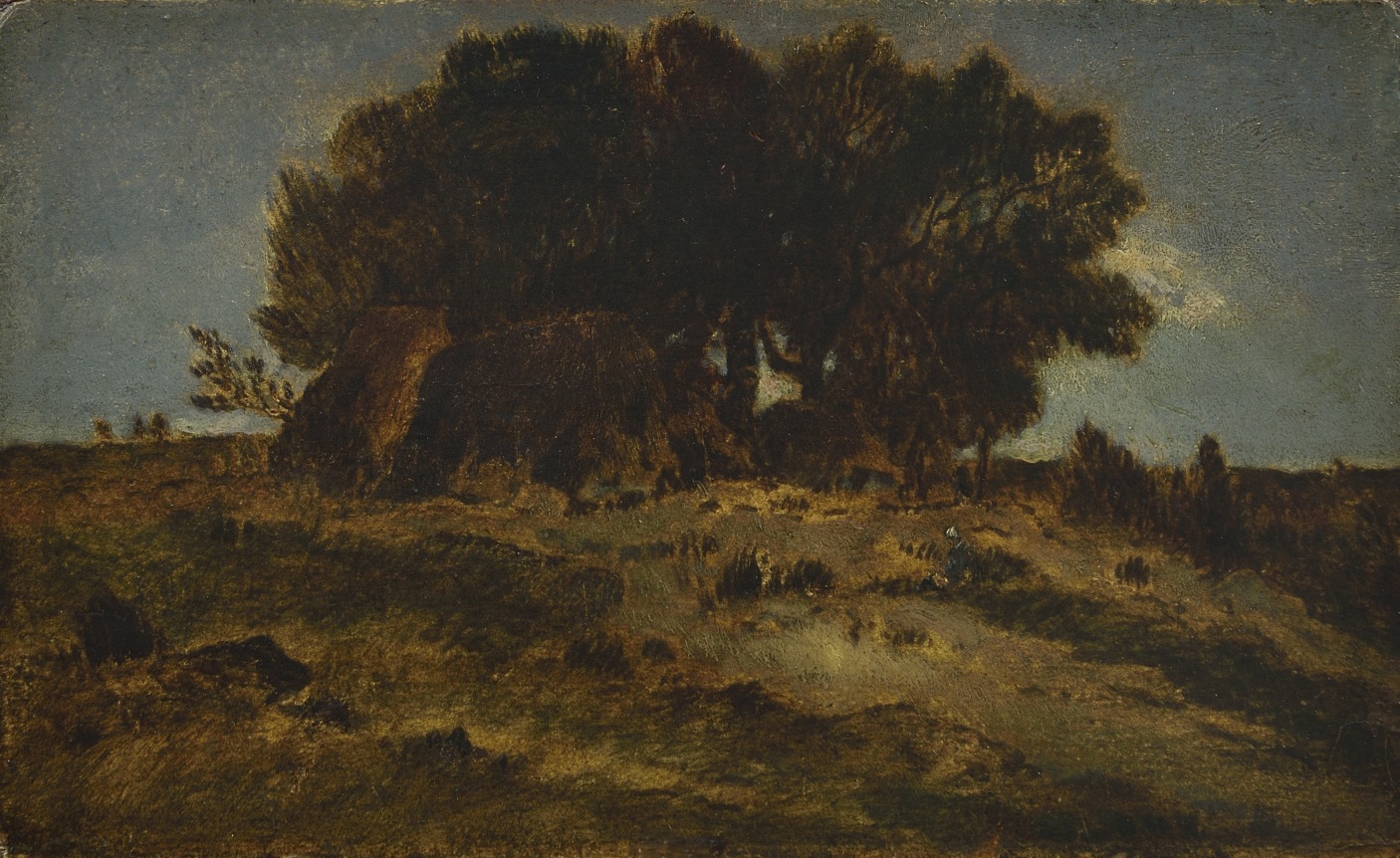 Bouquet d'arbres, c. 1854     Oil on paper laid on board 5 1/4 x 9 inches