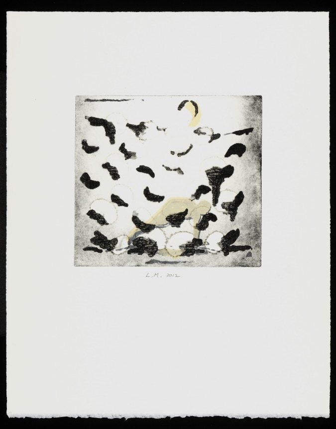 Lino Mannocci, Narcissus, 2012    Layered monotype with onionskin 8 x 8 5/8 inches