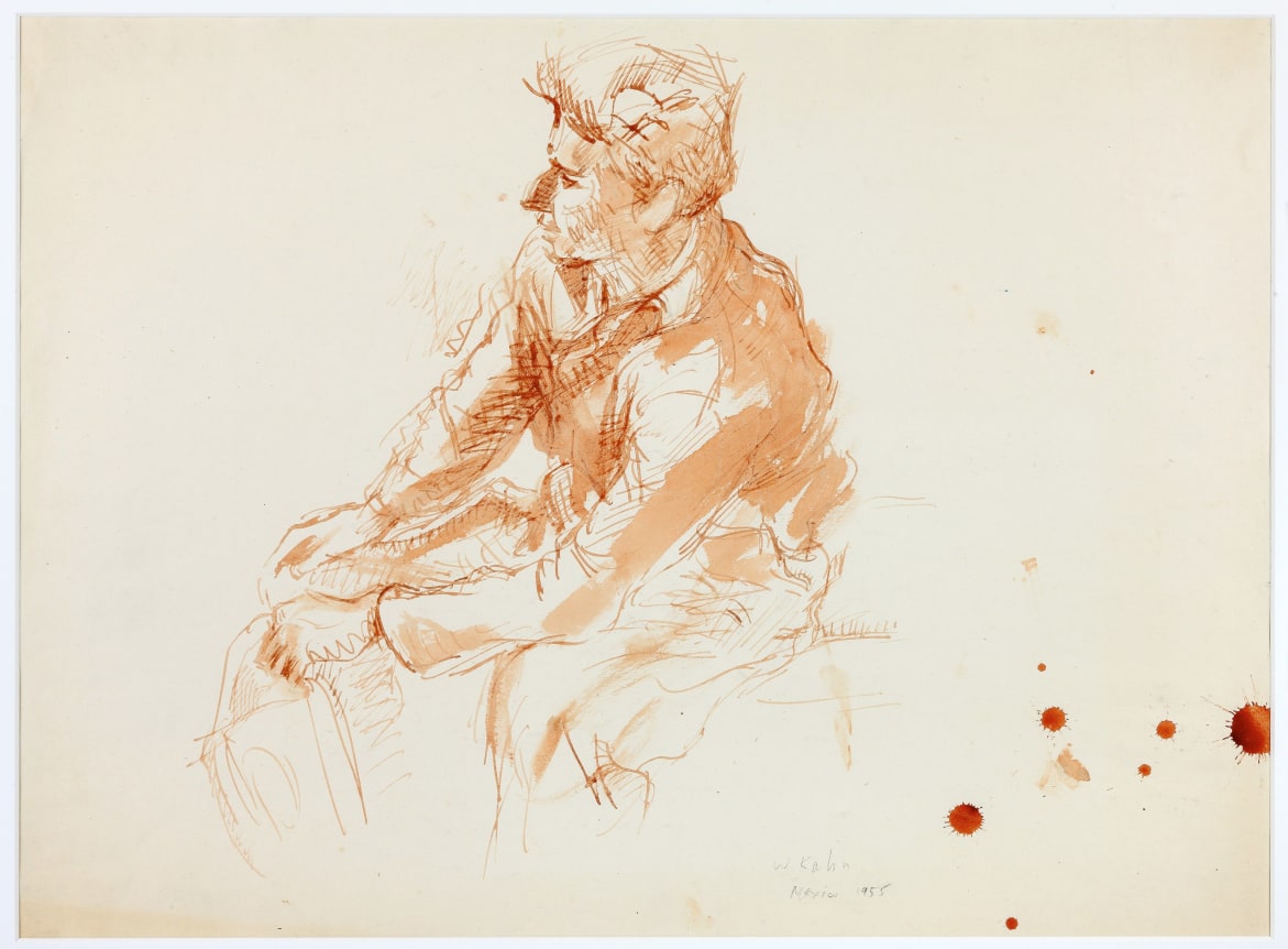 Wolf Kahn, Guillermo, Mexico, 1956    Pen and sepia ink with wash 13 x 19 inches