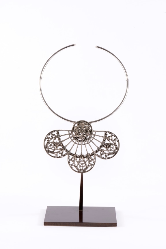 UNIQUE NECKLACE WITH A NEO-GOTHIC CAPE CLASP, &nbsp;