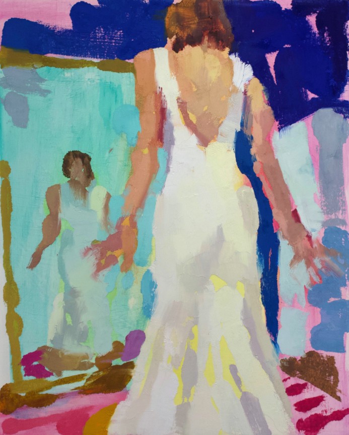 Making Myself Smaller II, 2019    Oil on panel 10 x 8 inches