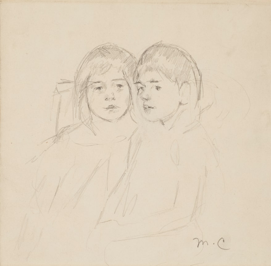 Mary Cassatt Sketch for “Two Little Girls,” c. 1903-04      Pencil on paper 9 7/8 x 12 3/4 inches