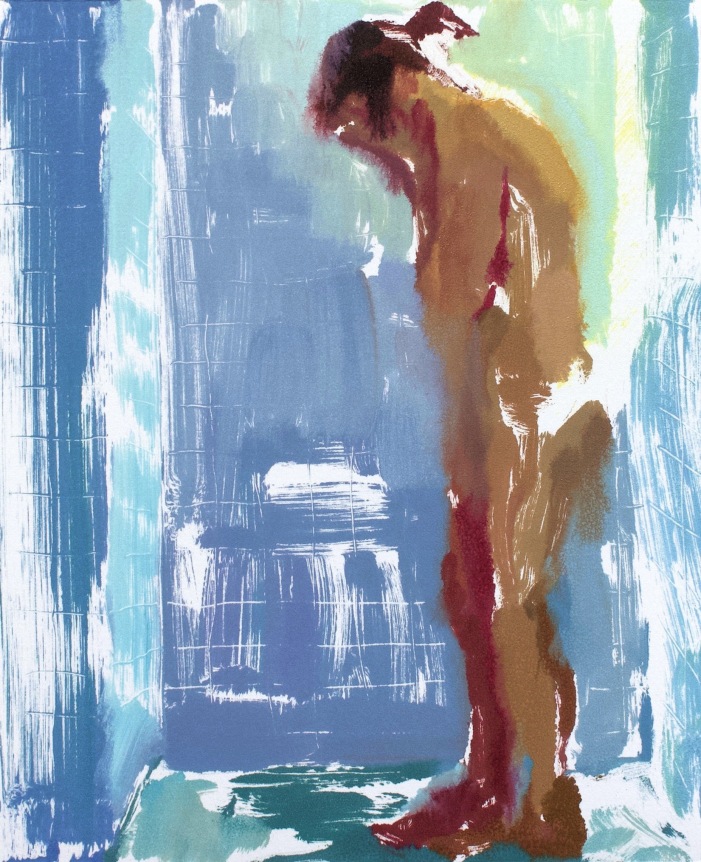 Wash (it all away), 2019  Monotype, Oil on oil paper 12 x 9 inches