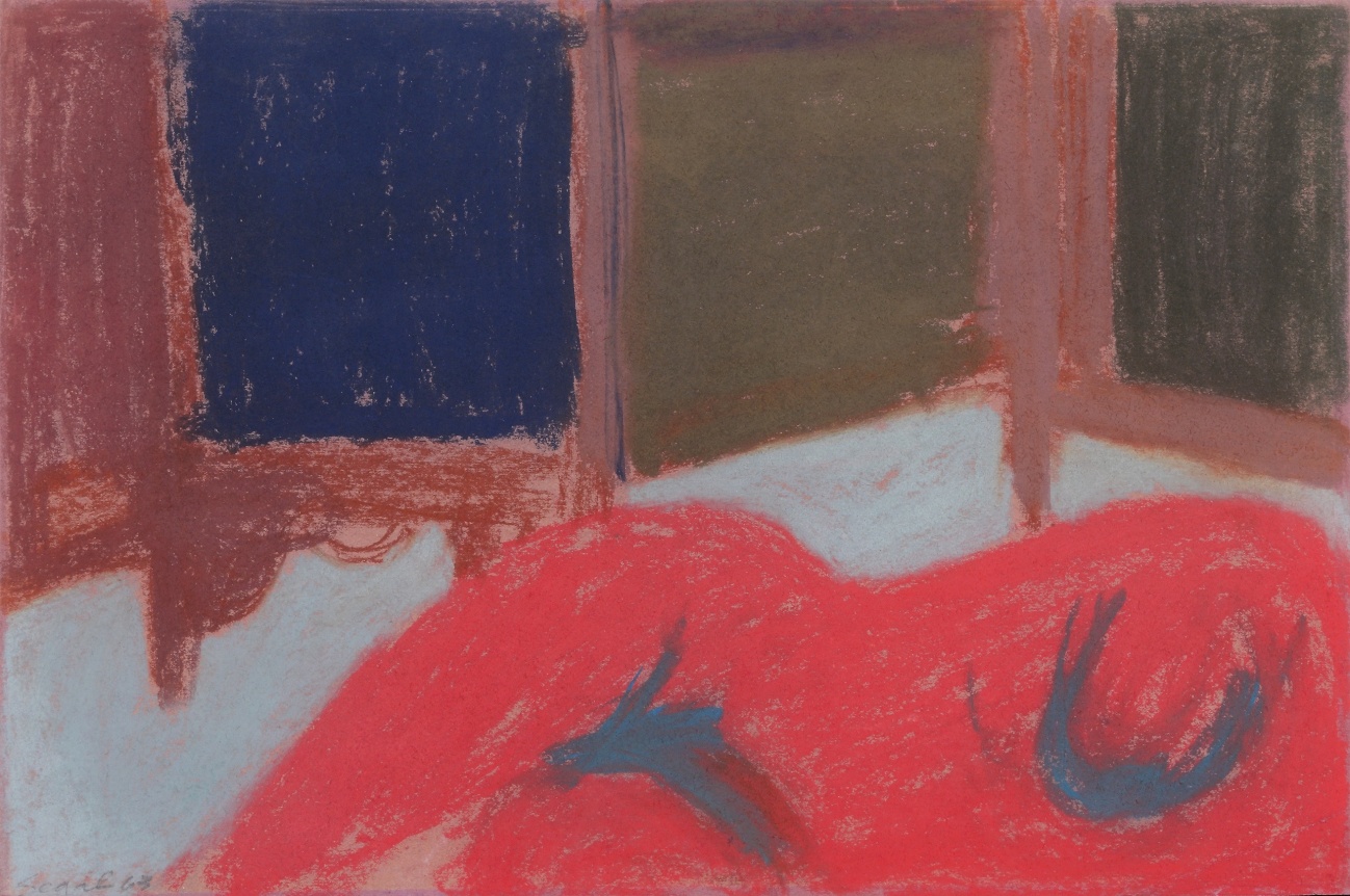 George Segal, Untitled (Red Nude), 1963    Pastel on paper 12 x 18 inches