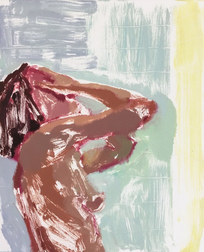 Gravity II, 2019    Monotype, Oil on oil paper 12 x 9 inches