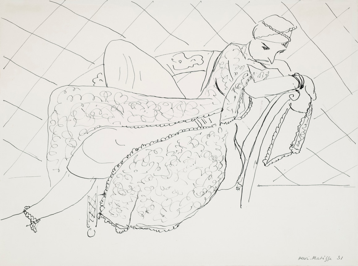 Henri Matisse  La femme en costume persan, 1931  Pen and ink on paper 11 1/8 x 15 in. (28.3 x 38 cm)