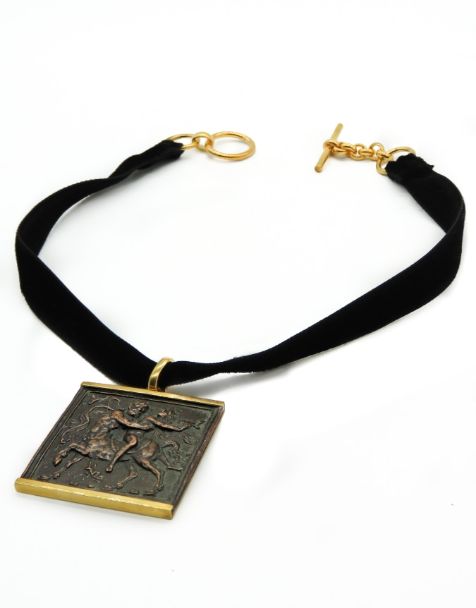 UNIQUE PENDANT WITH A BEAUTIFUL NEO RENAISSANCE PLAQUE AFTER GALEAZZO MONDELLA CALLED &quot;MODERNO&quot; (1467-1528), &nbsp;