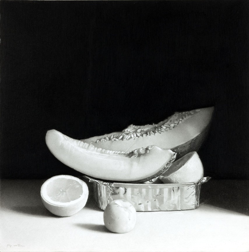 Josep Santilari Perarnau    Melon, Apricot and Lemon, 2011    Graphite Pencil 11¾ × 11¾ inches