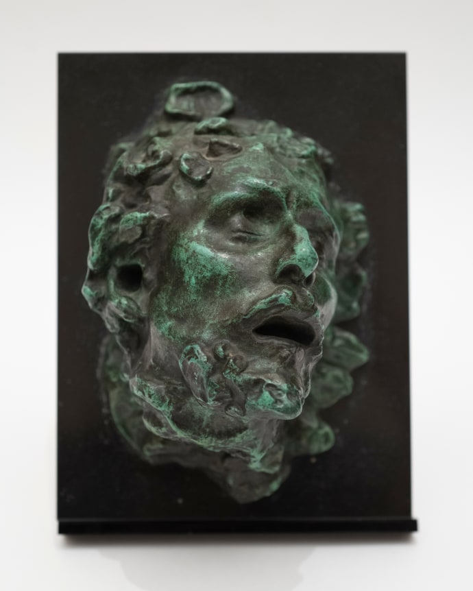 Auguste Rodin  Tête de Saint Jean-Baptiste, version de profil sans plateau, petit modèle, Conceived c. 1892, this cast 1974    Bronze 6 7/8 x 4 1/4 x 3 5/8 inches