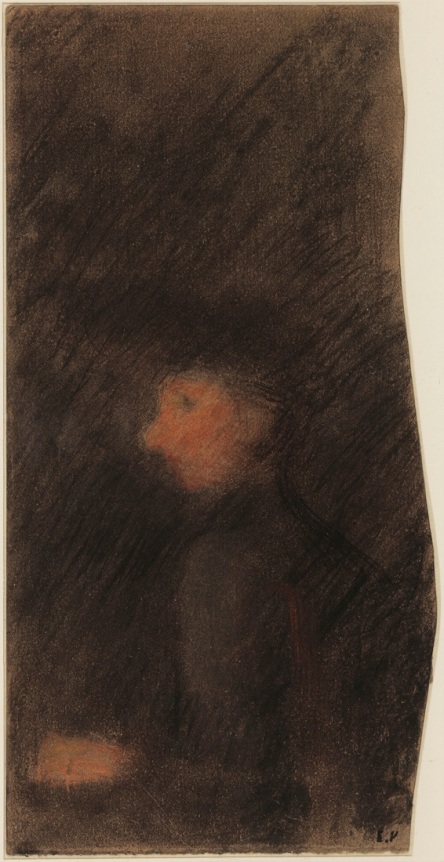 Edouard Vuillard, Woman in Profile, c. 1890, Pastel on paper 9&frac12; &times; 4&frac12; inches