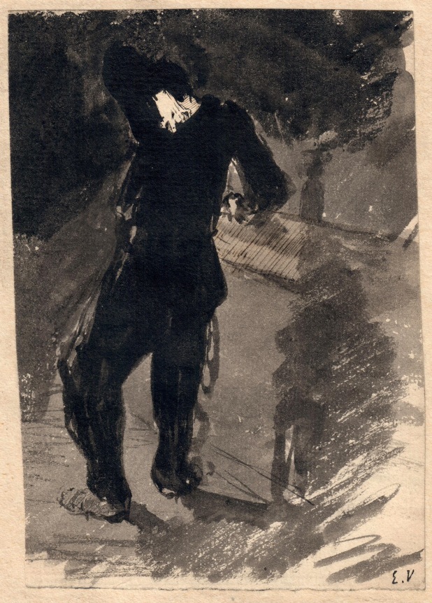 Edouard Vuillard An Actor (or a Man Seen from Behind), 1889-90     China ink on paper 5 5/8 x 4 1/8 inches