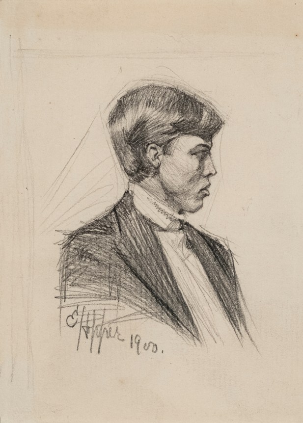 Edward Hopper Self Portrait, 1900&nbsp;&nbsp;&nbsp;  Pencil on paper 5 1/4 x 3 3/4 inches