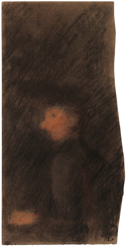Edouard Vuillard  Woman in Profile, c. 1890  Pastel on paper  9 1/2 x 4 1/2 inches