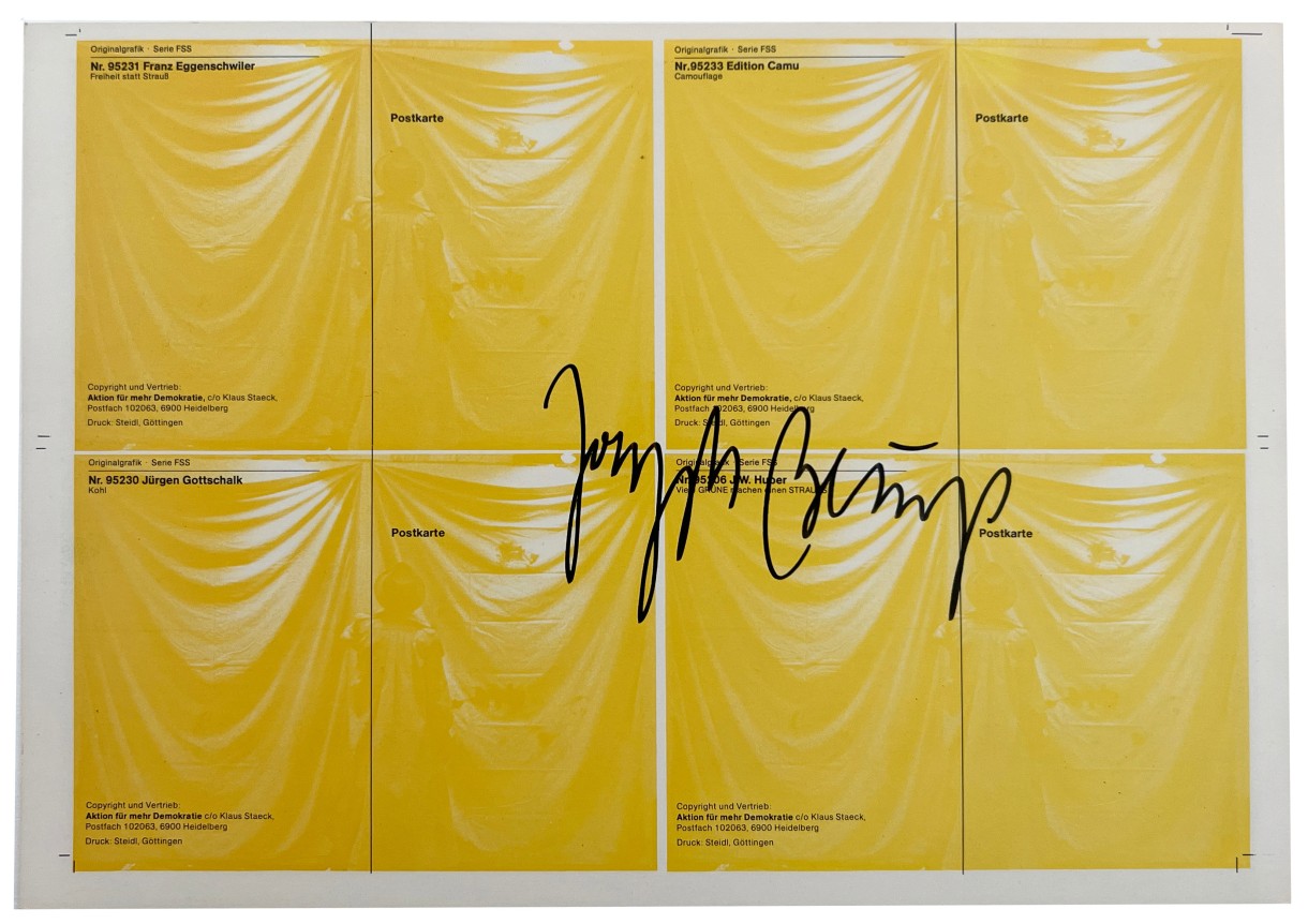 Joseph Beuys&nbsp; Postcard proof for the Stanhope Object, Alternate Projects