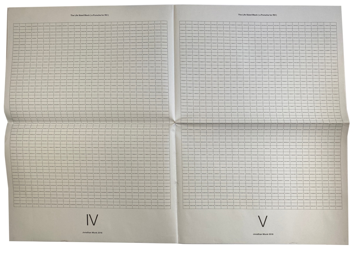 Jonathan Monk, The Life Sized Black (a Porsche for RH) I-X Newspaper, Alternate Projects