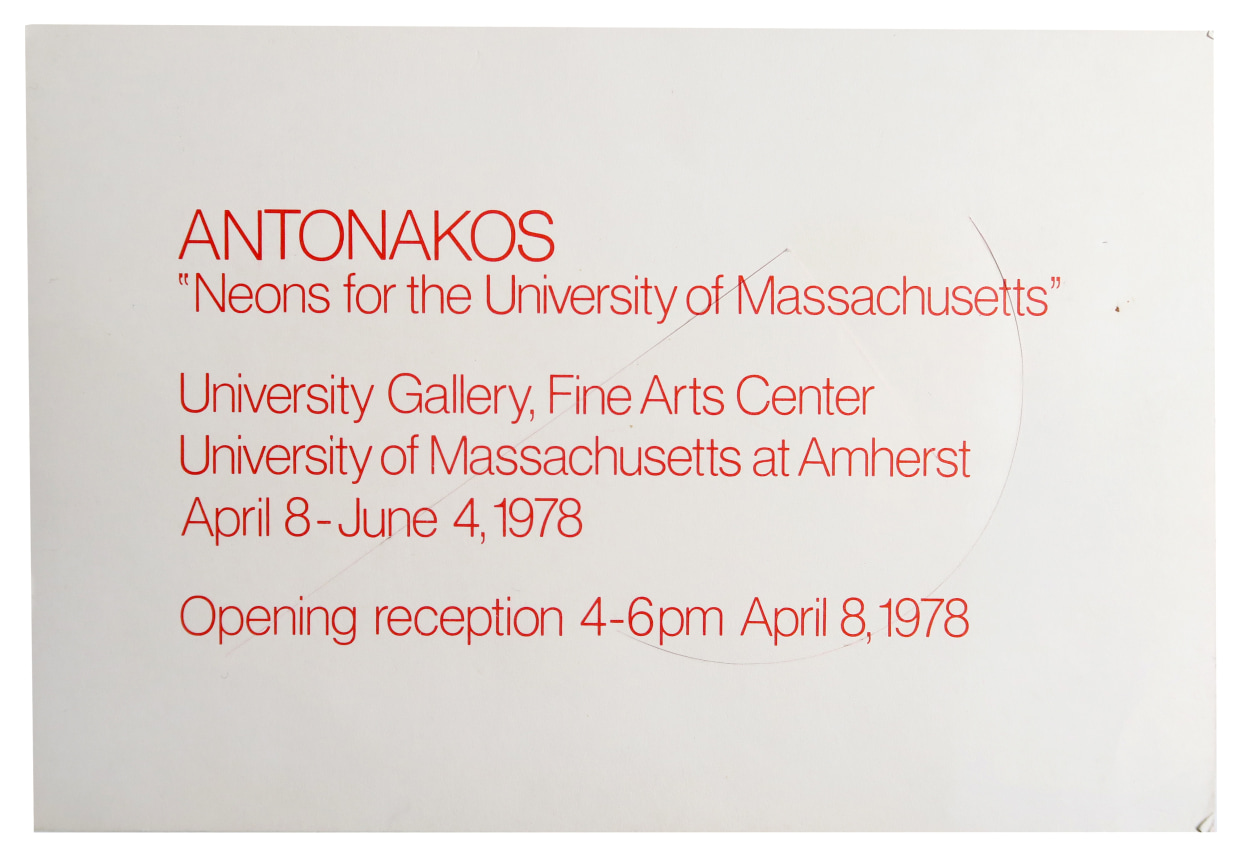 Antonakos, &ldquo;Neons for the University of Massachusetts&rdquo;, Alternate Projects