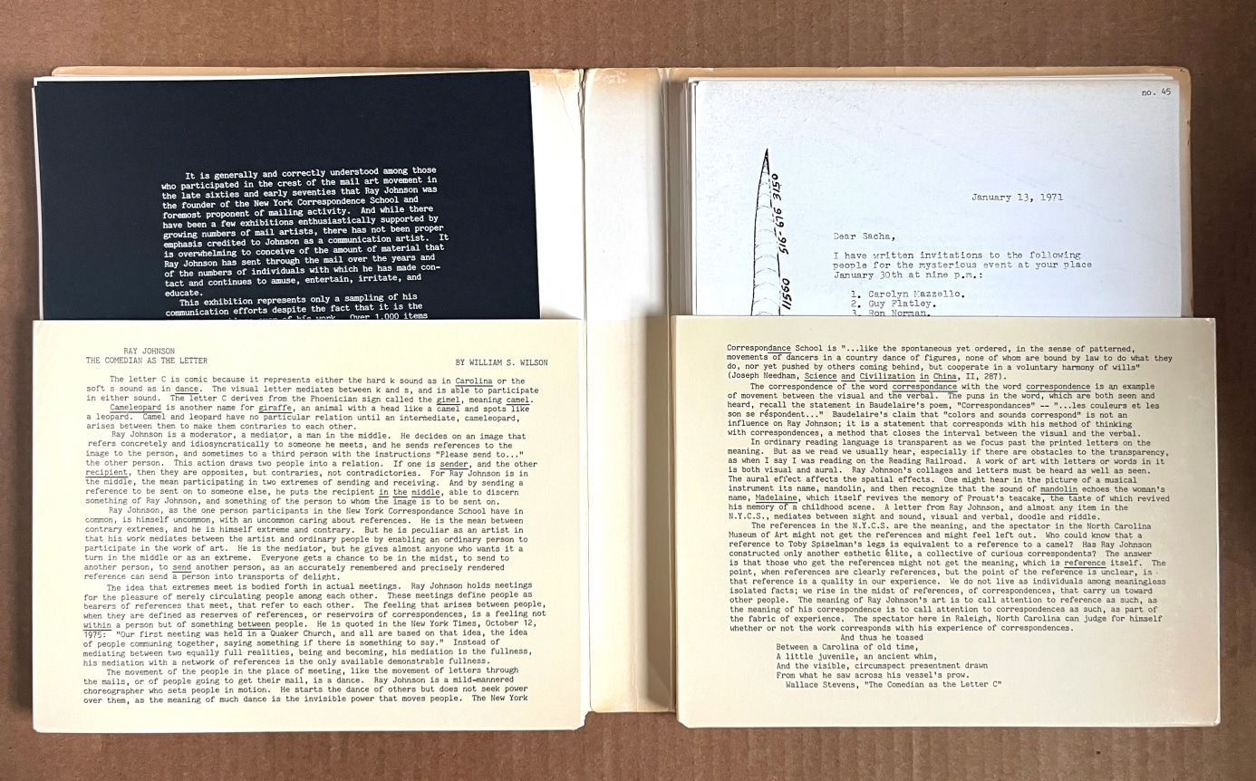 Ray Johnson, Correspondence: An Exhibition of the Letters of Ray Johnson, Alternate Projects
