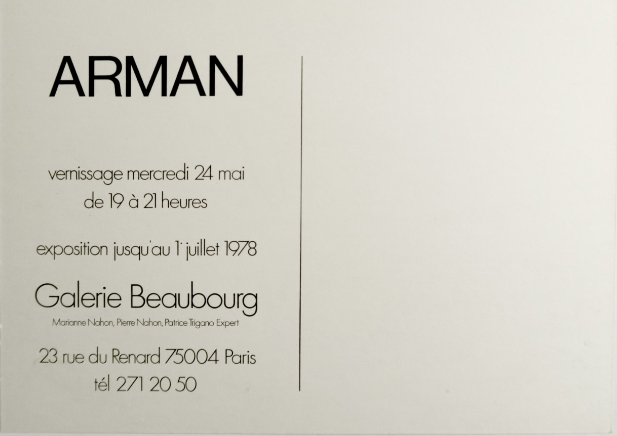 Arman UNIQUE drawing on catalogue Arman: L'&acirc;ge de fer et ses monuments,  Alternate Projects