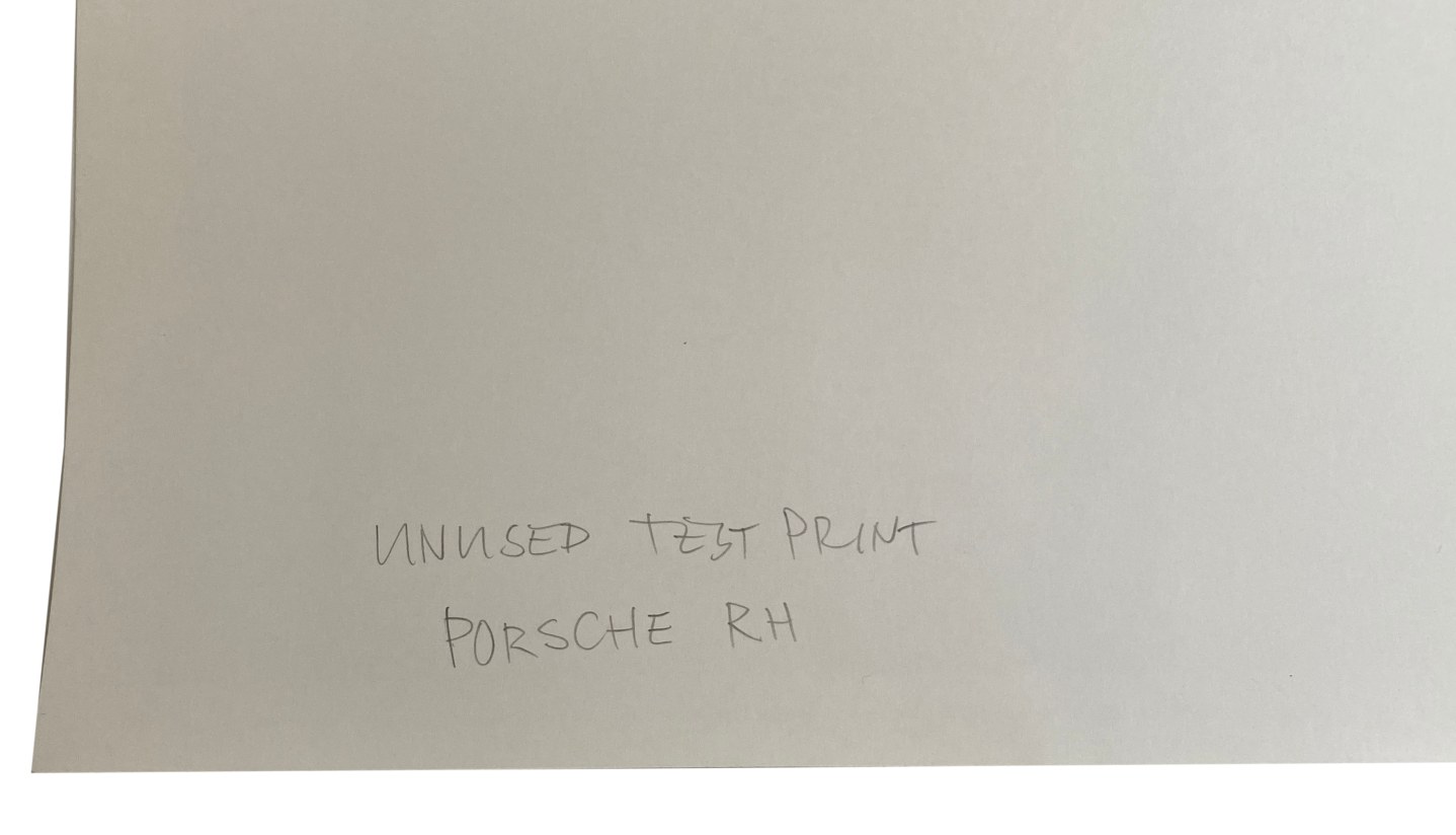 Jonathan Monk Unused Test Print Porsche RH, Alternate Projects