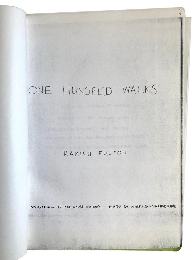 Hamish Fulton, 100 Walks, Alternate Projects