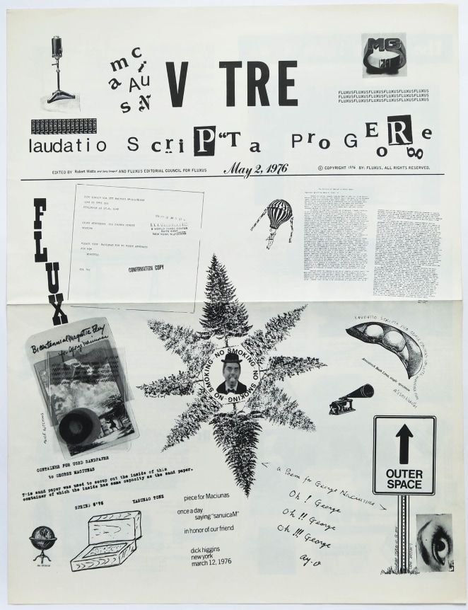 FLUXUS maciuNAS V TRE FLUXUS laudatio ScriPTa pro GEoRge. Fluxus newspaper No. 10