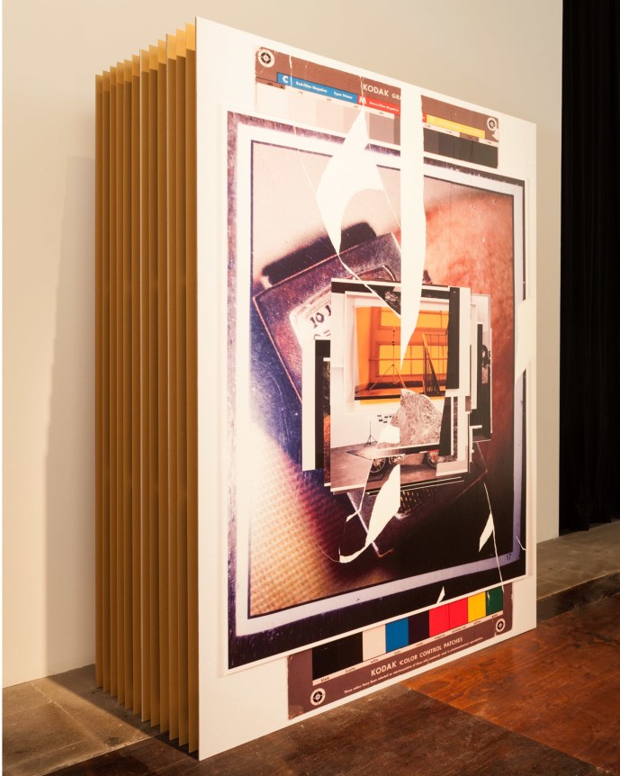 New Reproduction, 2015. Aluminum powder coated, MDF, Wallpaper, Each panel 110.24 x 72.05 x 9.84 inches (280 x 183 x 25 cm), Overall 110.24 x 72.05 x 39.37 inches (280 x 183 x 100 cm). Installation view, All the World’s Futures, 2015. 56th Venice Biennale.