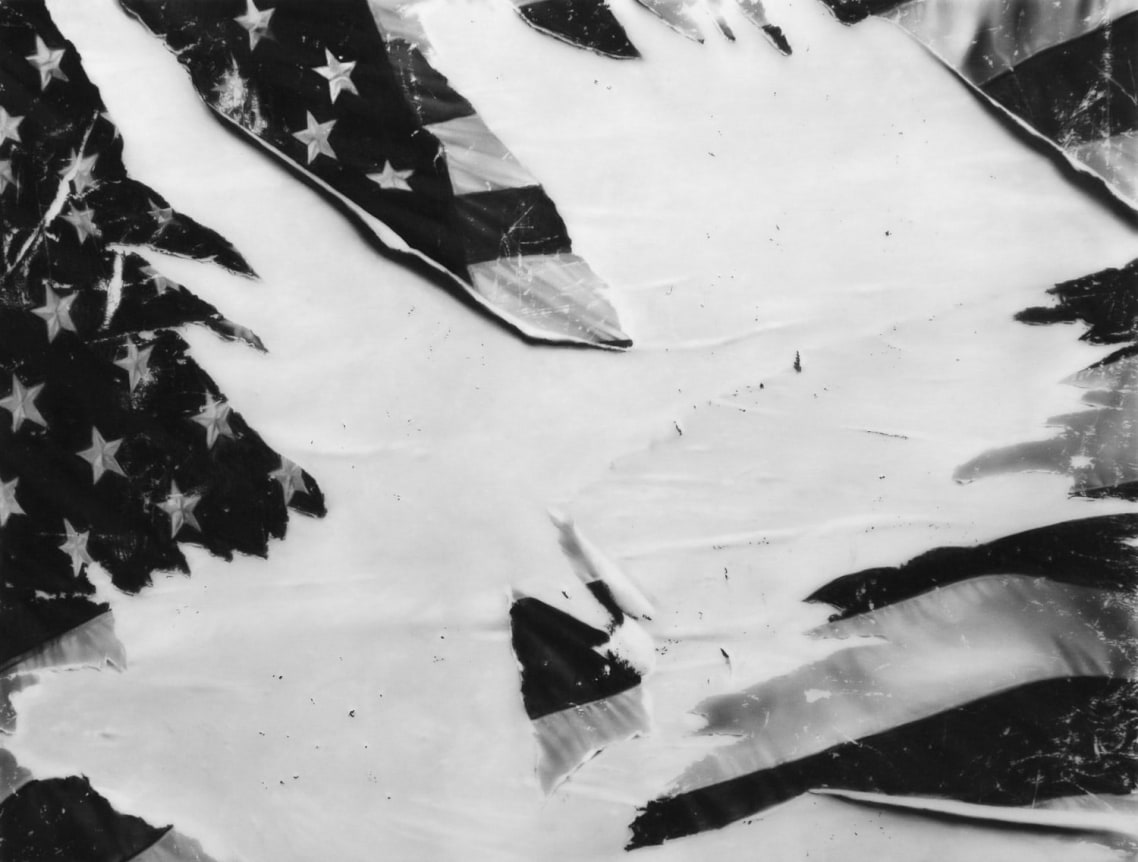 Study of Torn Flag, 2018. Ink and charcoal on vellum,