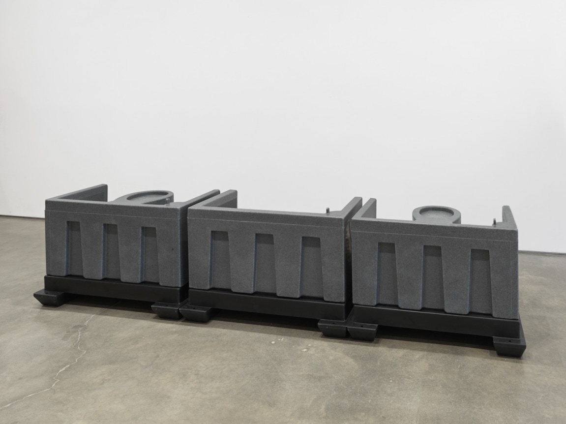 Untitled, 2018. HDPE, 47 1/4 x 129 3/4 x 28 3/4 inches (120 x 329.6 x 73 cm).